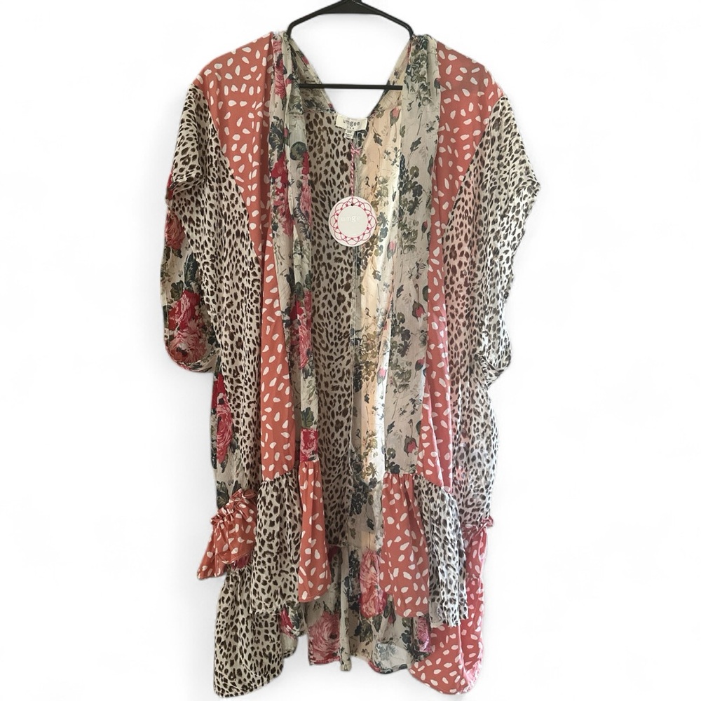 Multicolor Patterned Kimono